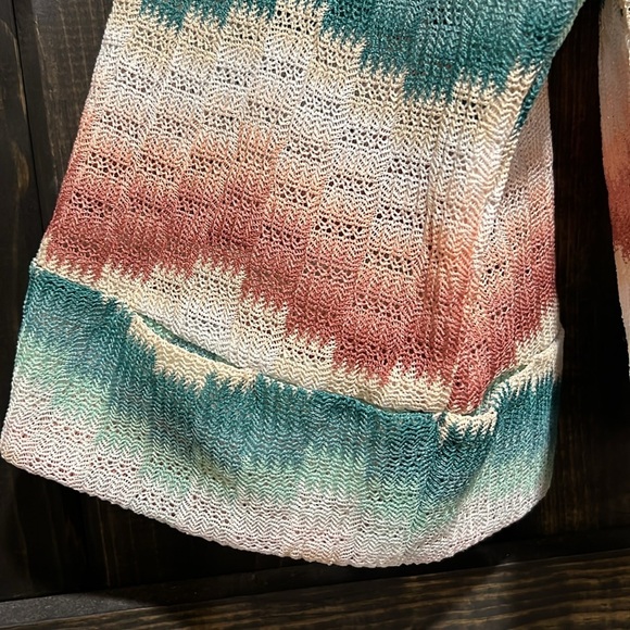 Show Me Your MuMu Top L Catch Waves Daytime Pullover Stripes Bell Sleeves Boho - Picture 4 of 11